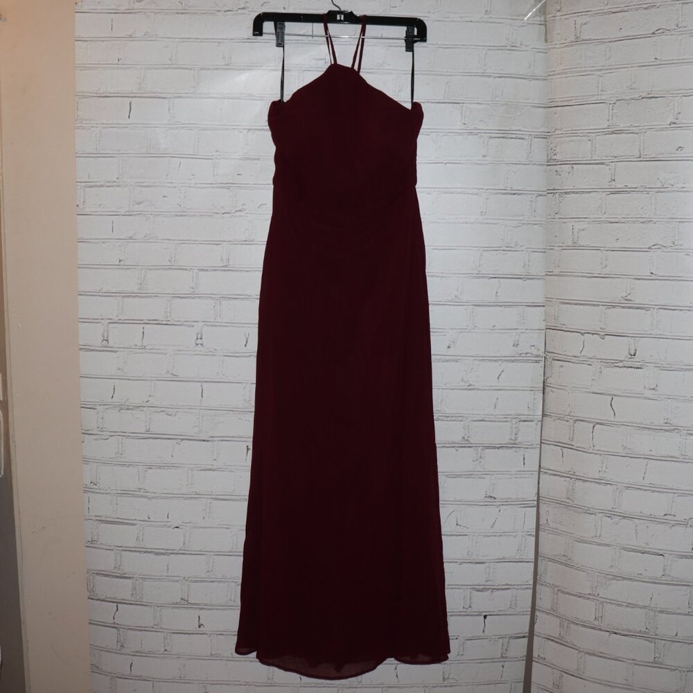 🍷 #Levkoff Evening Gown · Size 8 · Halter · Wine